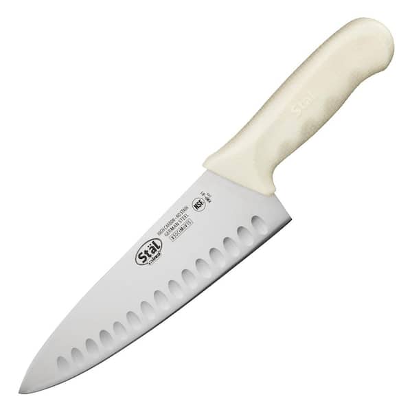 Winco 8 in. Steel Full Tang Chef's Knives with White Handle