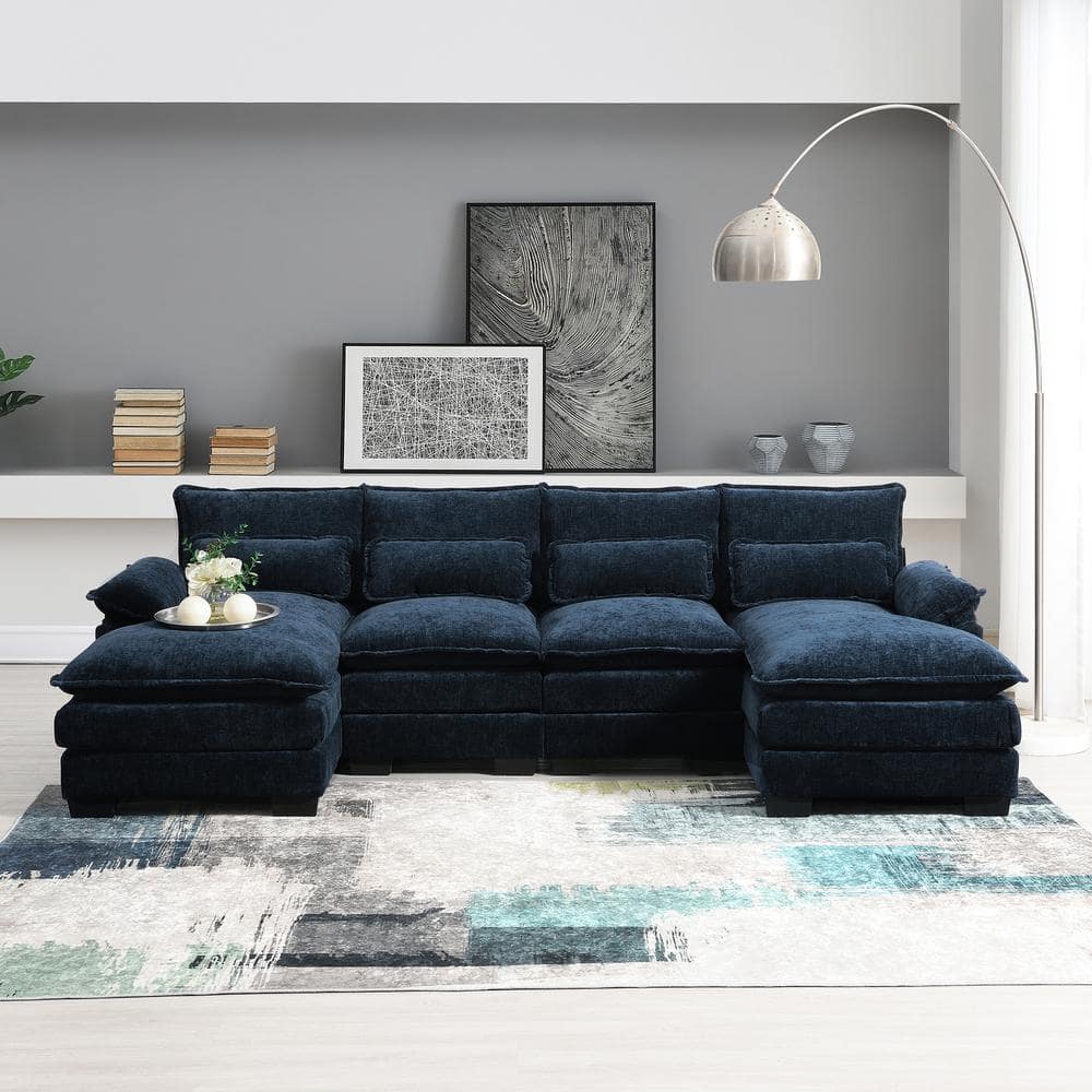 Harper & Bright Designs 109.8 in. W Flared Arm Modern U Harper & Bright Designs 109.8 in. W Flared Arm Modern U