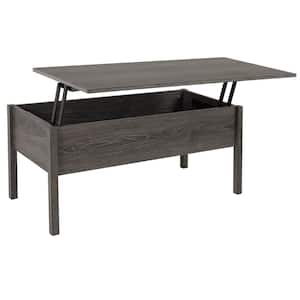 39 in. Gray Rectangle Particle Board Coffee Table with Lift Top