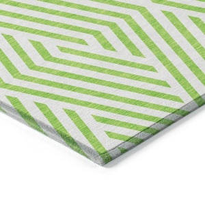 Chantille ACN550 Lime 1 ft. 8 in. x 2 ft. 6 in. Machine Washable Indoor/Outdoor Geometric Area Rug