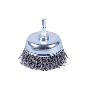 911508-4 3 Crimped Wire Wheel Brush, Shank Mounting, 0.012 Wire Dia., 1  Bristle Trim Length, 1 EA