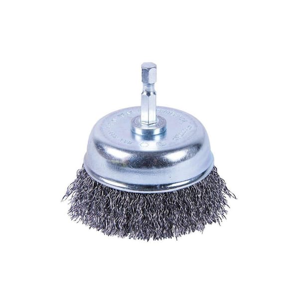 Forney 3 in. x 1/4 in. Shank Coarse Crimped Cup Brush