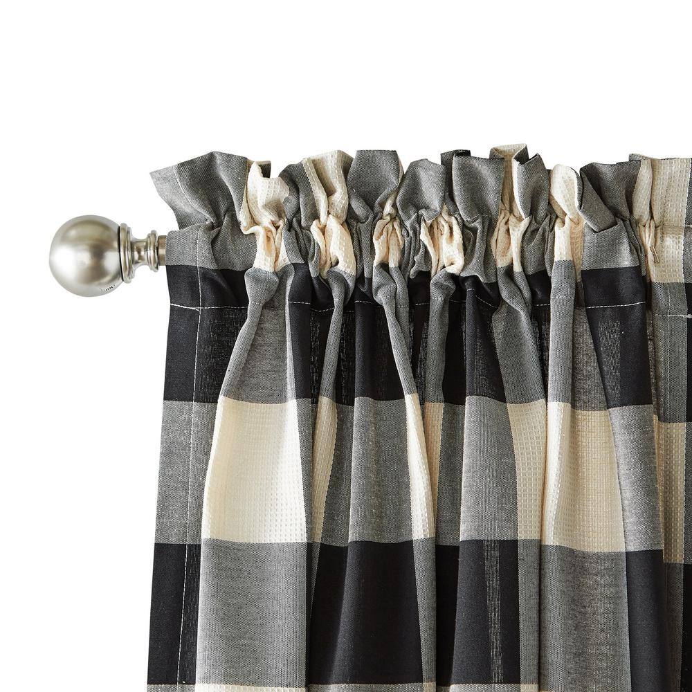 Black and White Buffalo Check Light Filtering Cotton Curtain Panel