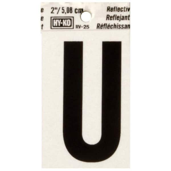 HY-KO 2 in. Vinyl Reflective Letter U