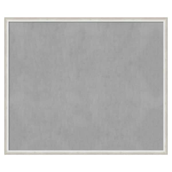 Amanti Art Two Tone Silver 50 in. x 42 in Framed Magnetic Board