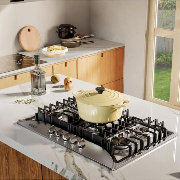 Built-in 30 in. Gas Cooktop - 5 Sealed Burners Cook Tops in Stainless Steel