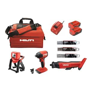 22-Volt Lithium-Ion Cordless Cut-Out Tool/Drywall Screw Gun/Impact Driver Compact Combo Kit (3-Tool)