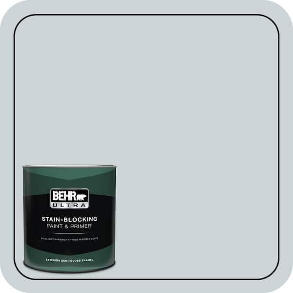 BEHR ULTRA 1 qt. #N470-1 Ash Blue Semi-Gloss Enamel Exterior Paint & Primer