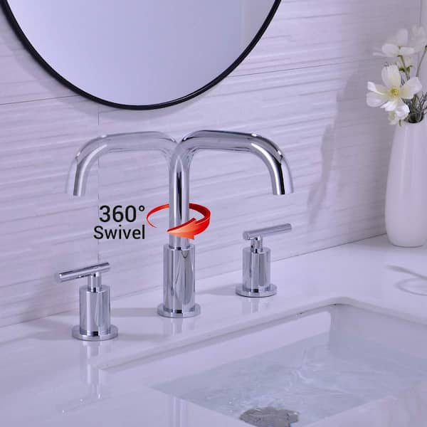 Dyiom Matte Black Victorian Widespread Deck Mounted 3-Holes Double Handles Bathroom Sink Faucet-Word Bath Accessory Set