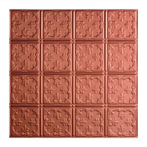 Fasade Traditional Style # 10 - 2 ft. x 2 ft. Vinyl Lay-In Ceiling Tile in Argent Copper