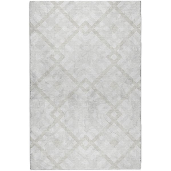 Dream Shag Premium Machine Washable Abstract ADS616 Ivory 5 ft. x 7 ft. 6 in. Area Rug