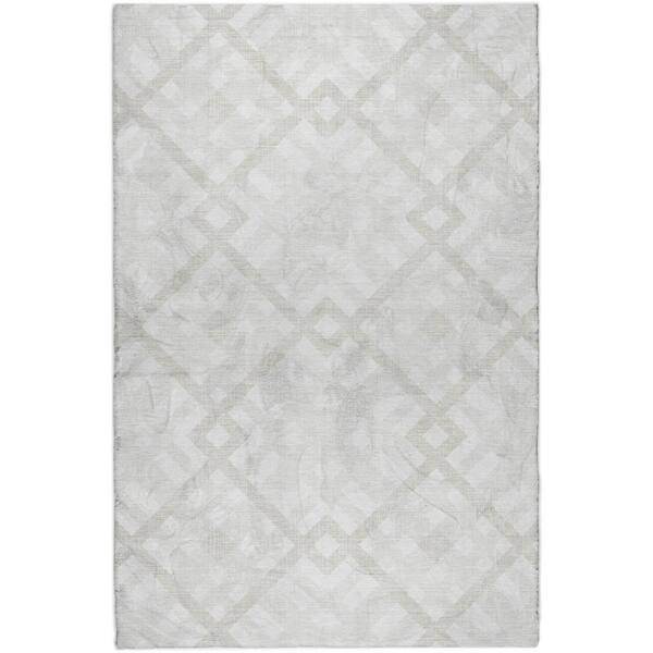 Dream Shag Premium Machine Washable Abstract ADS616 Ivory 9 ft. x 12 ft. Area Rug