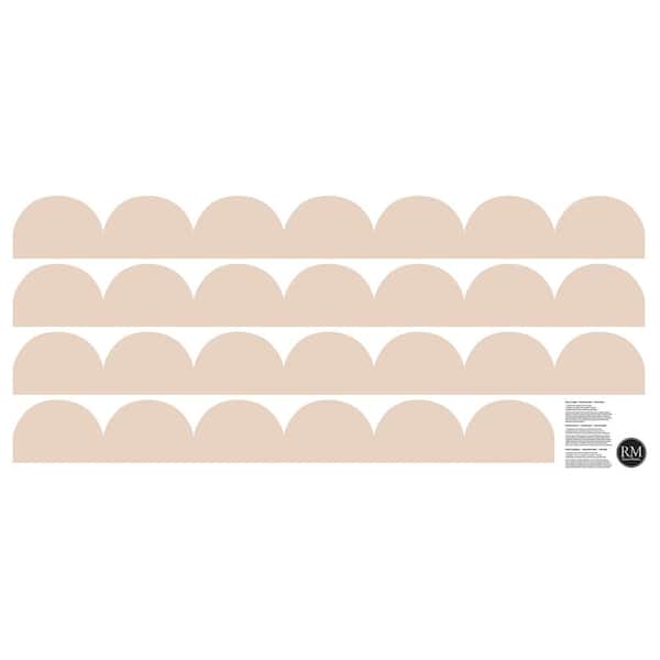 RoomMates 17.25 in. W x 39 in. L Tan Peel and Stick Scallop Border Decal 4-Piece