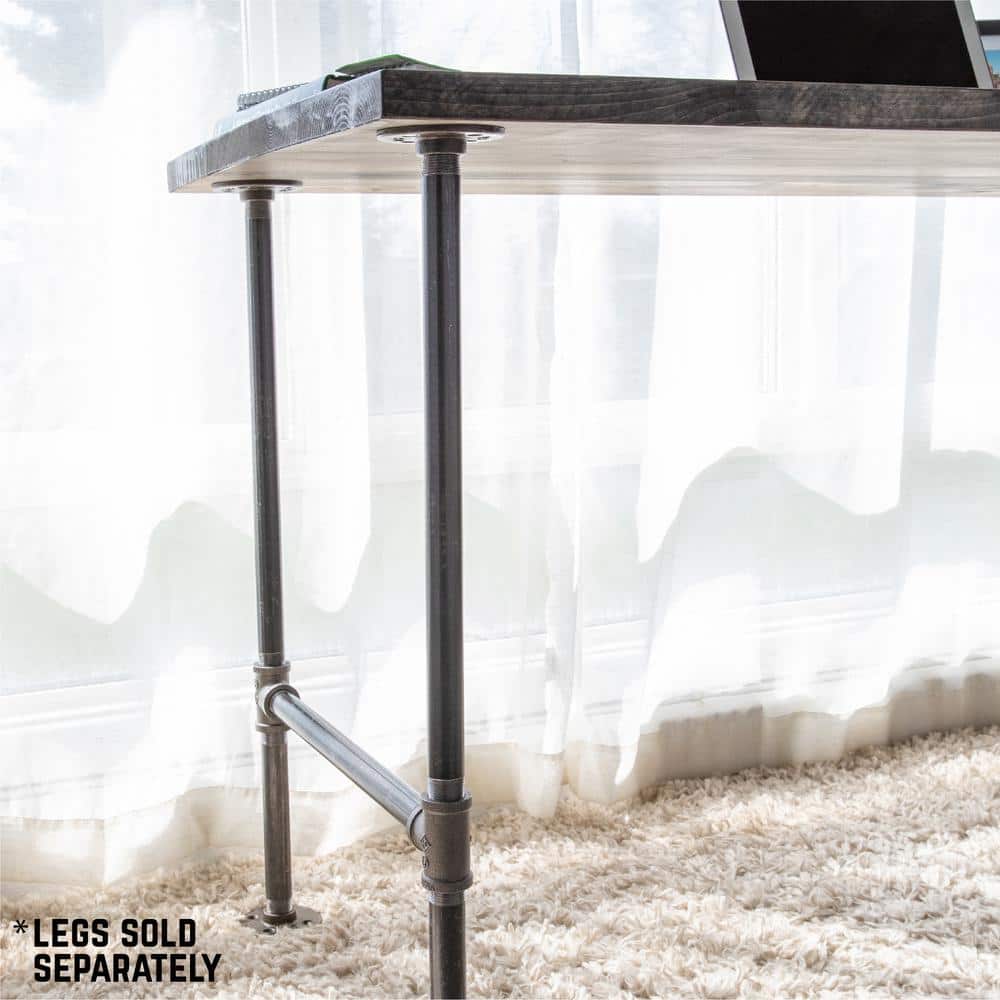 Boulder Black Hand-Stained Solid Wood Desk Top 24x48 inches
