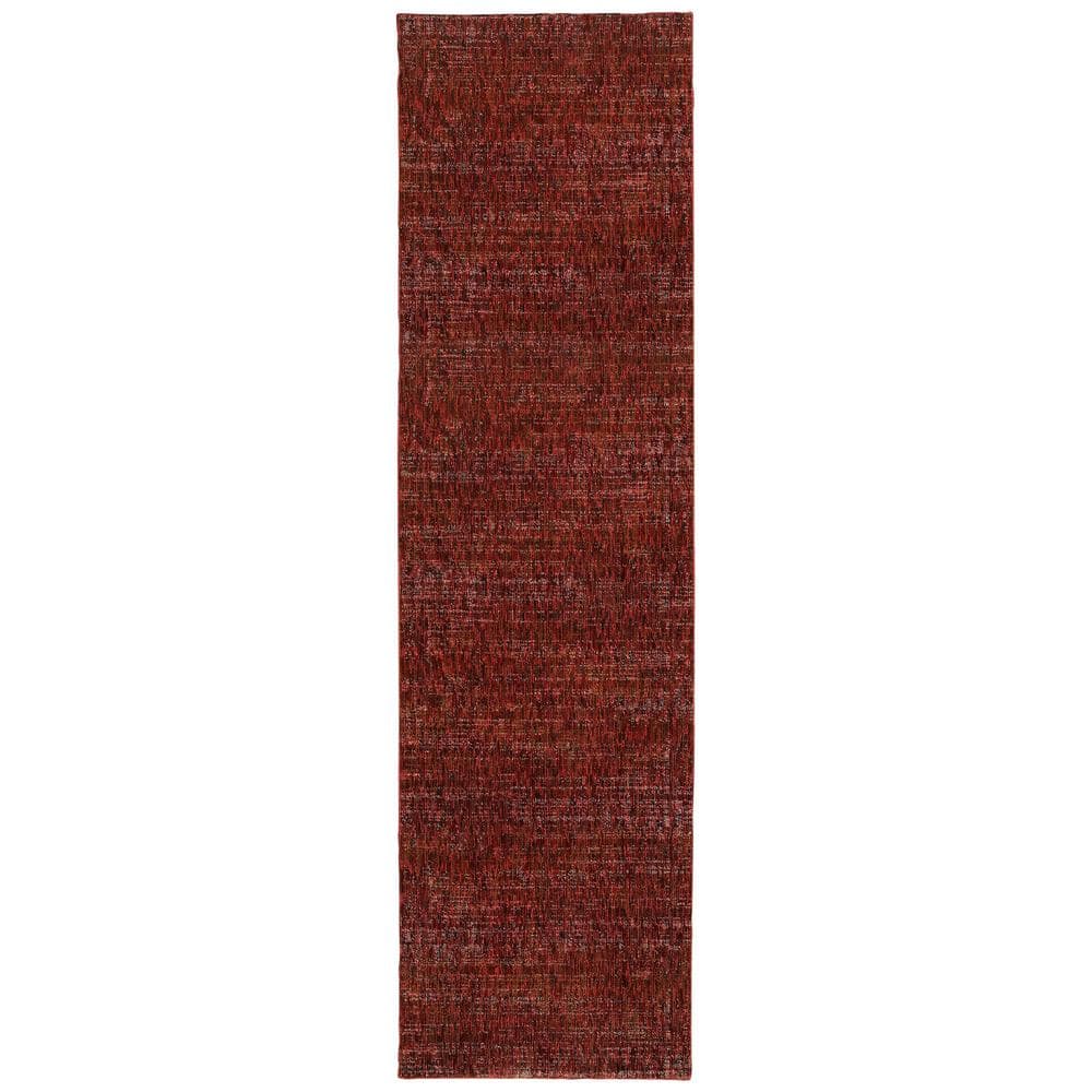 Audrey Red/Rust 2 ft. x 8 ft. Solid Runner Rug