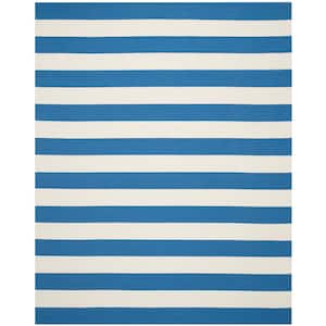 Montauk Blue/Ivory 8 ft. x 10 ft. Striped Area Rug