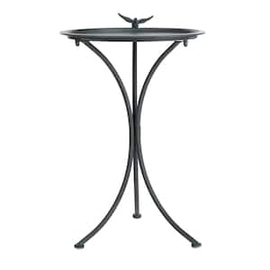 Kensi Antique Gray Iron Round Birdbath