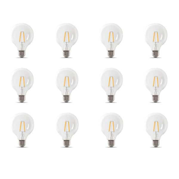 Feit Electric 60-Watt Equivalent G25 Dimmable Filament ENERGY STAR Clear Glass Globe E26 LED Light Bulb, Soft White 2700K (12-Pack)