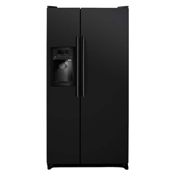 GE 33.5 in. W 21.9 cu. ft. Side by Side Refrigerator in Black