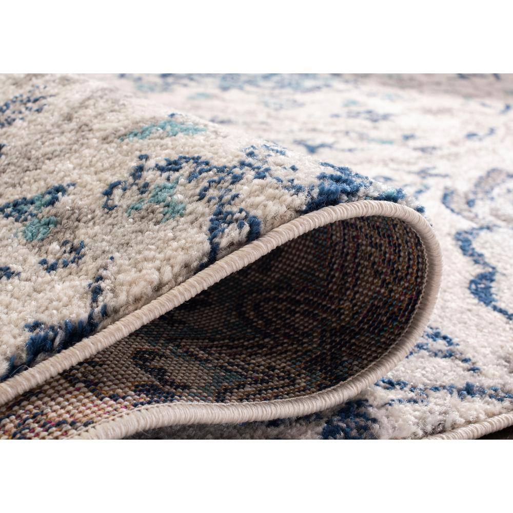 Madison Collection 10' Square Reversible Area Rug in Cream & Light Grey