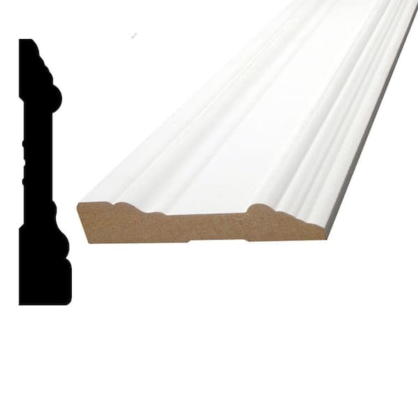 11/16 in. x 3-1/2 in. x 96 in. Primed MDF Casing Moulding Pack (4 pack)