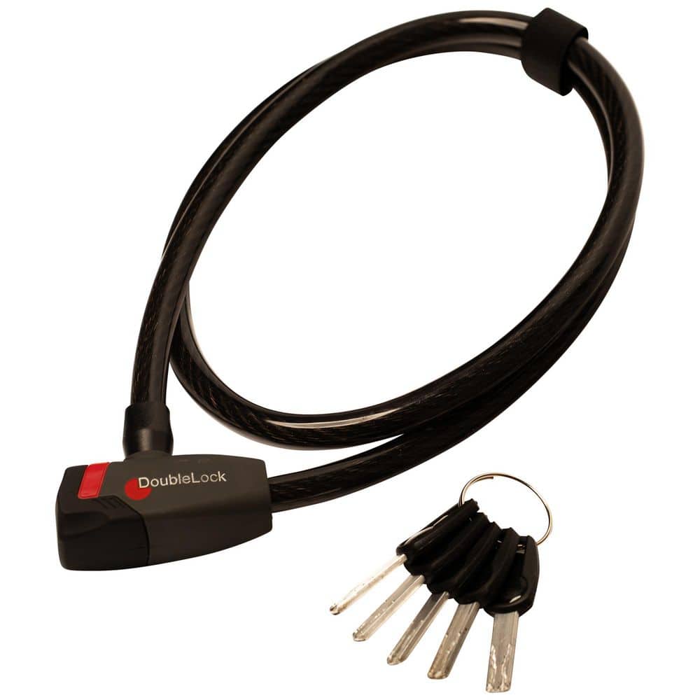 DoubleLock Panther, Keyed Cable Lock. 3.9 ft. Braided Steel Cable