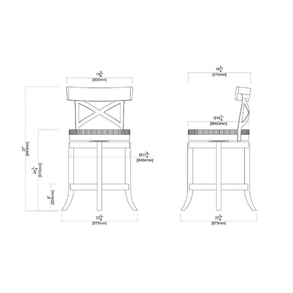 Myrtle 24" Wheat Wire-Brush Swivel Wood Counter Stool