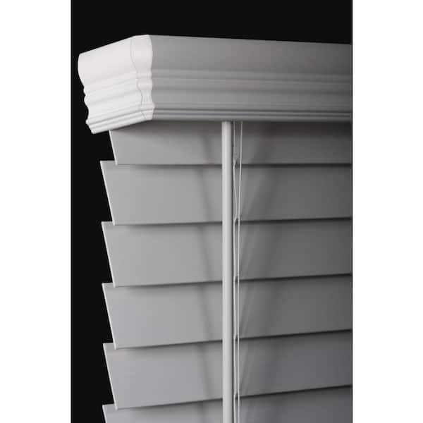 44 In Actual Size 43.5 In. W X 64 In L White Cordless 2 In Faux Wood Blind 
