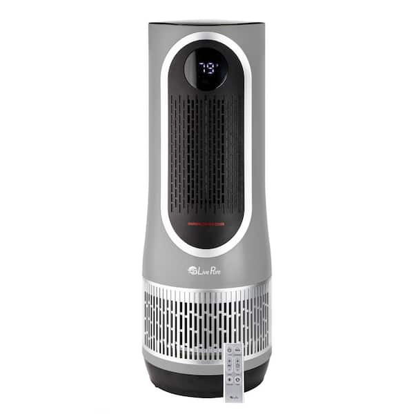 LivePure 3-in-1-Clean Heat True HEPA Air Purifier/Heater, up to 400 sq. ft., Gray