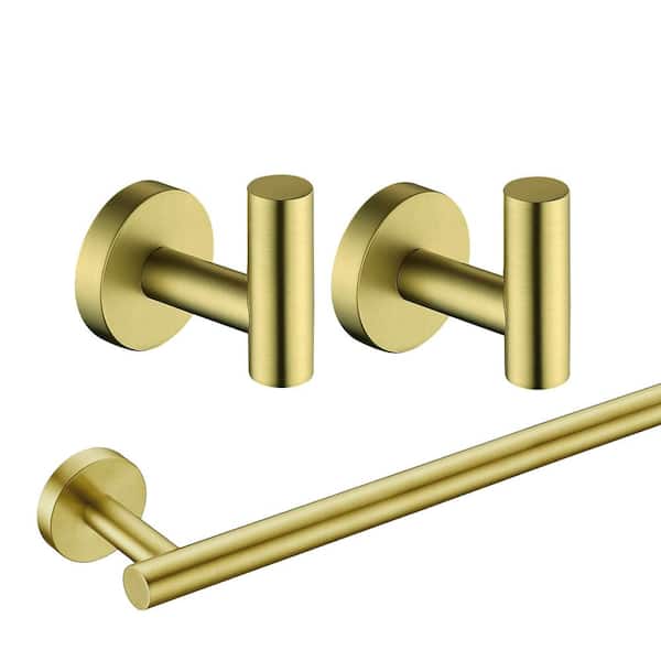 ruiling 3 -Piece Bath Hardware Set with Mounting Hardware in Stainless Steel Brushed Gold