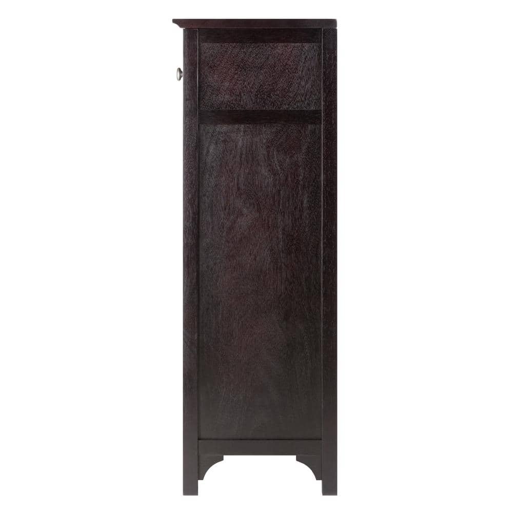 Elegant Transitional Black Wine Cabinet with X-Shelf and Glass Rack