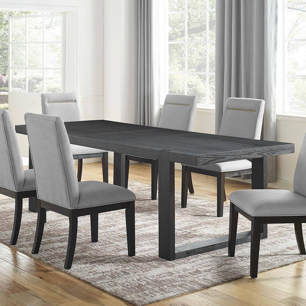 Yves Black Reclaimed Wood Extendable Dining Table for Eight