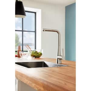 Zedra Single-Handle Pull-Out Sprayer Kitchen Faucet with Single Hole in SuperSteel Infinity Finish