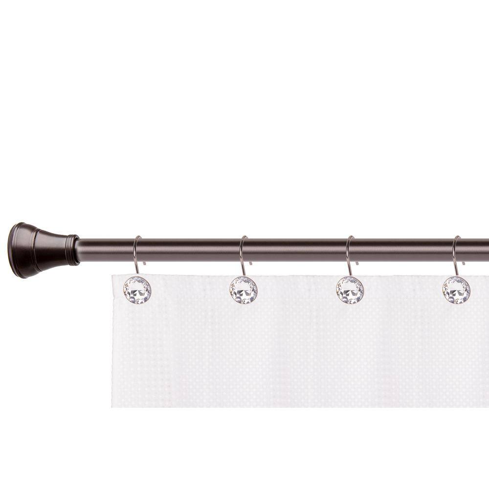 Oil Rubbed Bronze Crystal Shower Curtain Hooks Set of 12