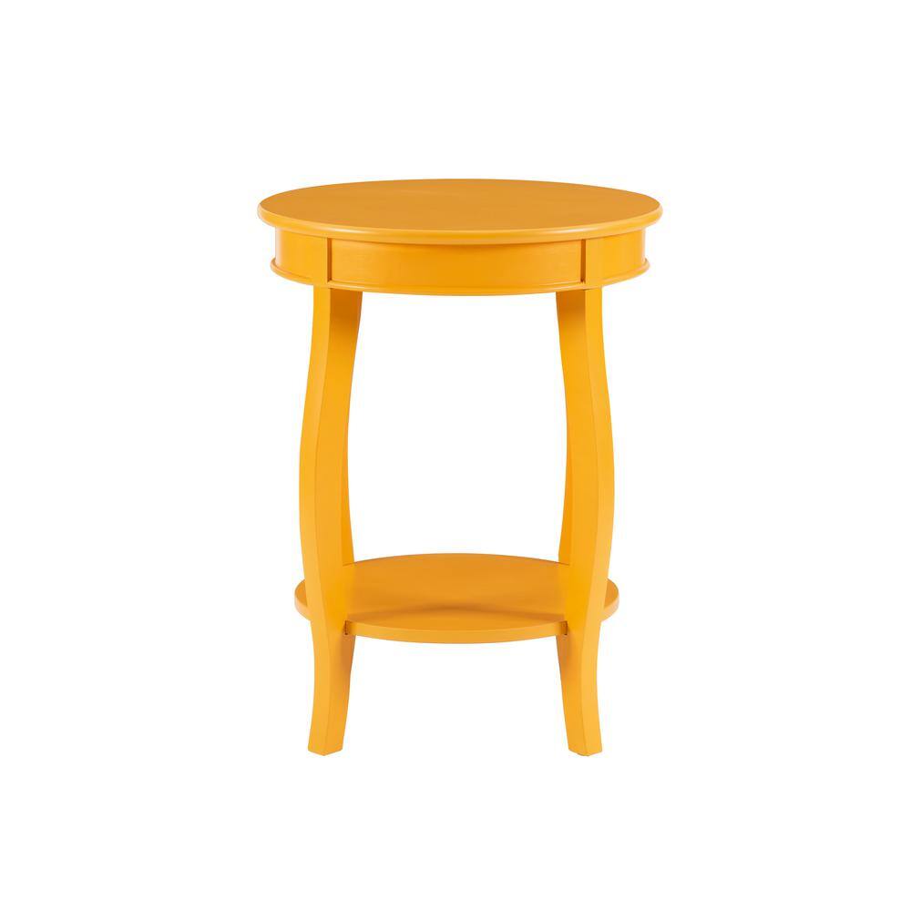 Justine 18 in. Hazelnut Round Wood Side End Table with Shelf - thumbnail 2