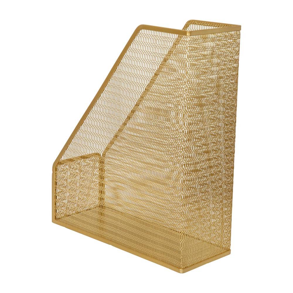 Gold Mesh Metal Single Slot Magazine File Holder