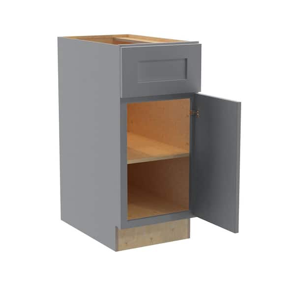 Newport 12 in. W x 24 in. D x 34.5 in. H Assembled Plywood Base Kitchen Cabinet in Pearl Gray with Soft Close RH