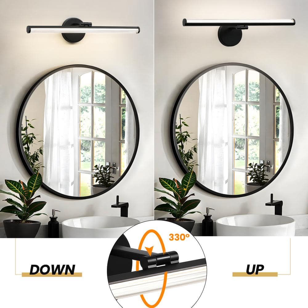 22-Inch Matte Black and Acrylic LED Vanity Light Bar