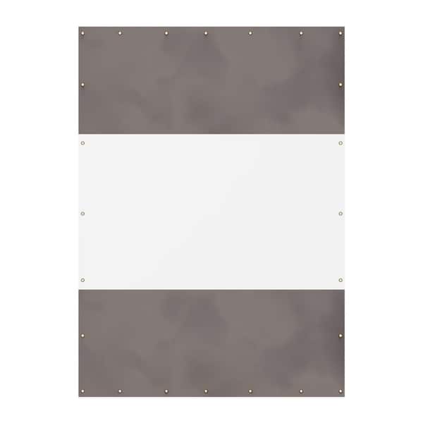 Gray 10'H x 7W Heavy Duty Outdoor Clear Panel Curtain, 18 oz Waterproof PVC, Weather Resistant & Tearproof