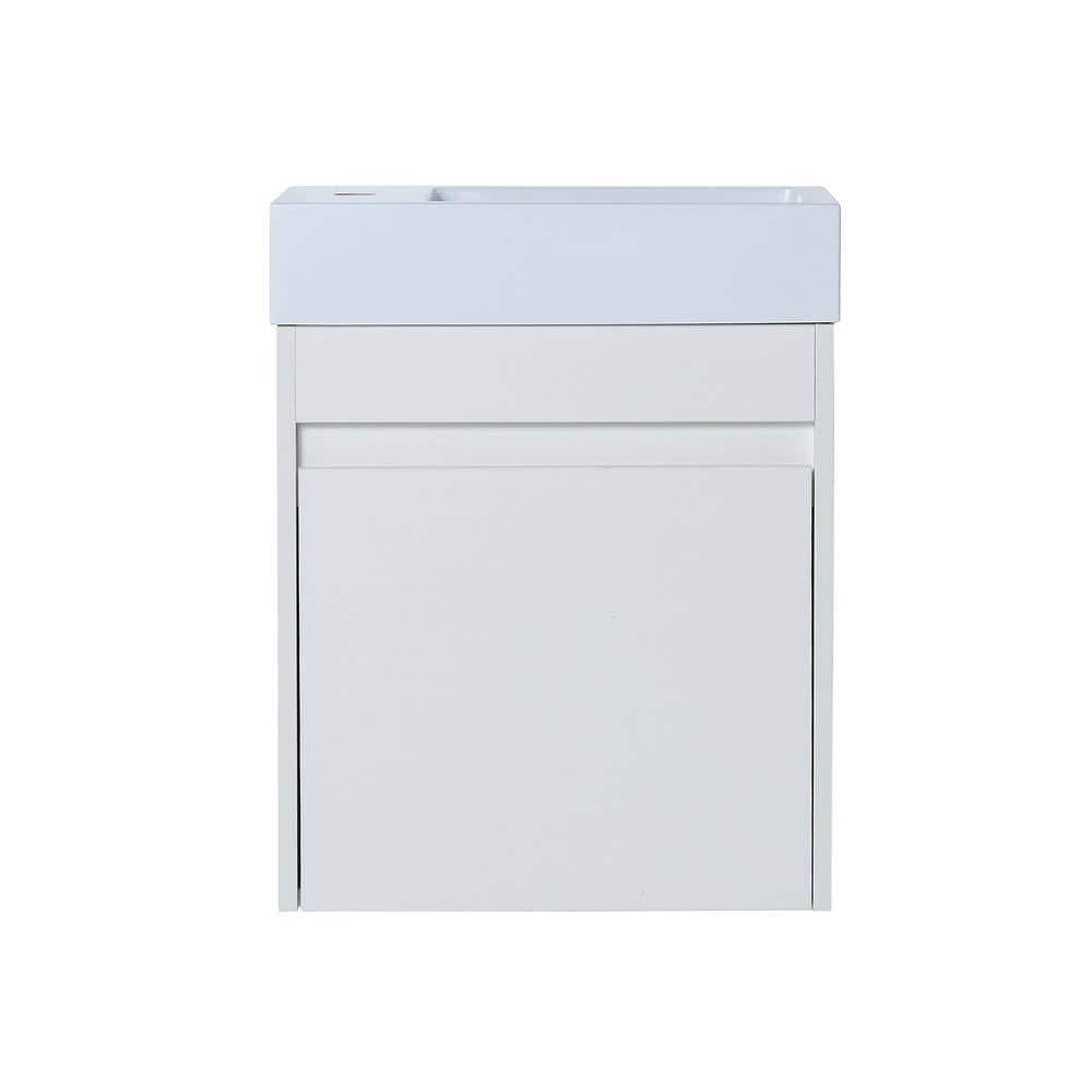 18 in. W x 10 in. D x 23 in. H Bath Vanity in White with White Cultured Mar