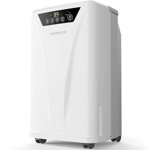 KESNOS 34-Pint Capacity Home Smart Dehumidifier With Bucket And Drain for up to 2500 sq. ft. Indoor, White