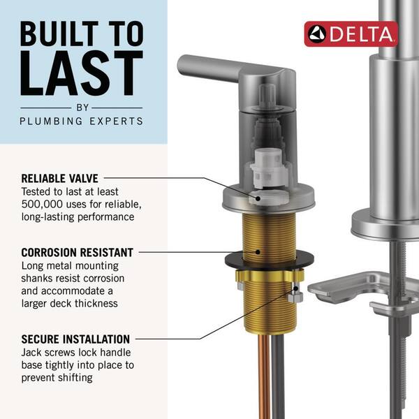 Delta Chamberlain top 8 in. Widespread 2-Handle Bathroom Faucet in SpotShield Brushe