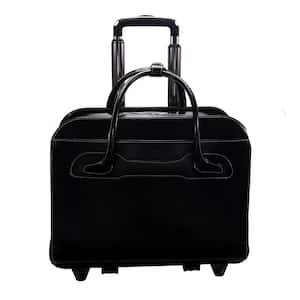 Willowbrook 15 in. Black Top Grain Cowhide Leather Patented Detachable Ladies Laptop Briefcase