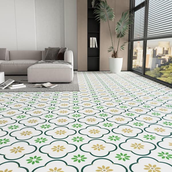 Green 12 in. x 12 in. Vinyl Peel and Stick Backsplash, Self-Adhesive Wall Tile for Kitchen Bathroom (10 sq. ft./10-Pack)
