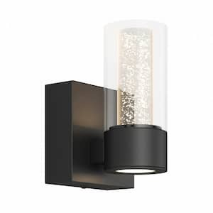 Essence 1-Light 4.92 in. Matte Black LED Vanity Wall Light