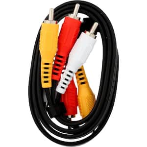 SANOXY 6 in. 3.5 mm Stereo Male to 2 RCA Male Audio Cable  CBL-LDR-SR103-116I - The Home Depot