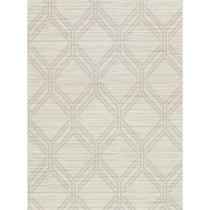 Vaughan Taupe Geometric Taupe Vinyl Strippable Roll (Covers 60.8 sq. ft.)