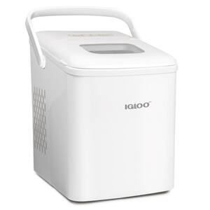 26 lbs. Self Cleaning Ice Maker with Carrying Handle, White