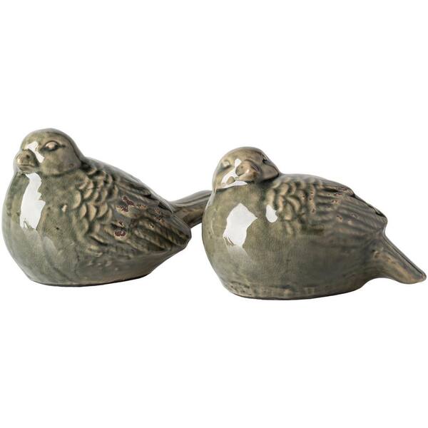Artistic Weavers Ageo Decorative Bird Sculpture in Olive Set of 2
