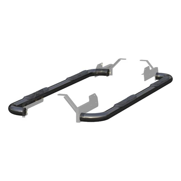 3-Inch Round Black Stainless Steel Nerf Bars, No-Drill, Select Ram 1500